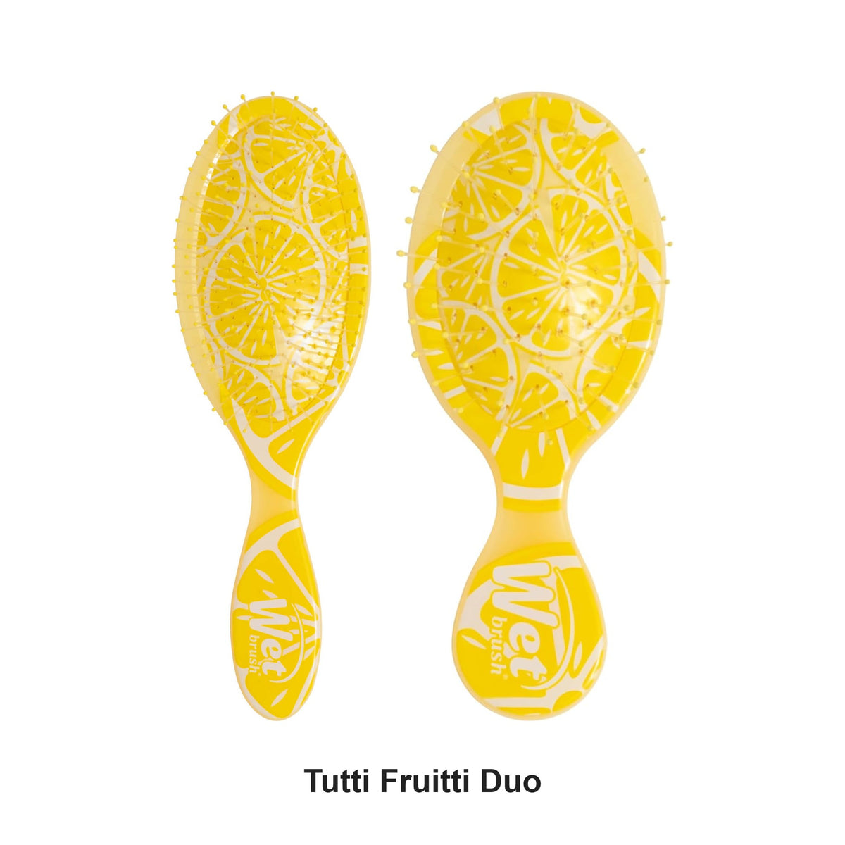 Wet Brush - Tutti Fruitti Detangler & Kids Mini Detangler Duo Lemon Bundle – bundle contents: Tutti Fruitti Detangler Lemon, Kids Mini Detangler Tutti Fruitti Lemon