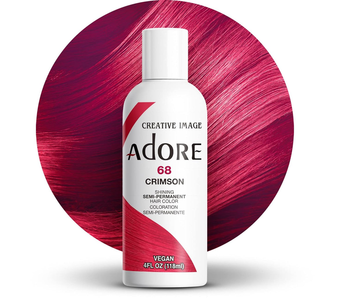 Adore - Semi Permanent Hair Color Shade #68 Crimson - Zilion