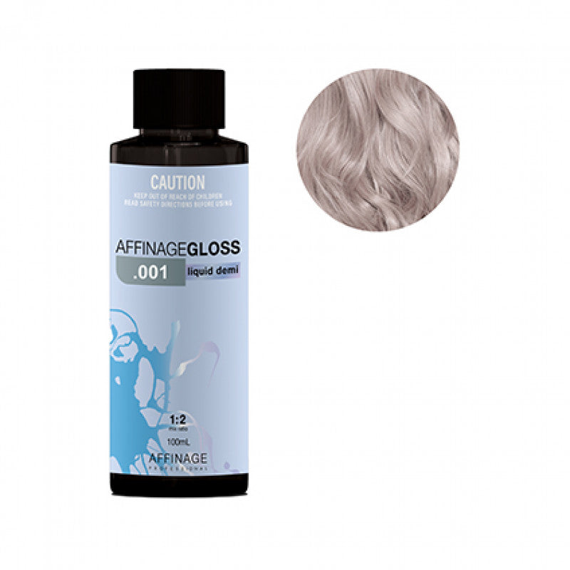 Affinage - Gloss Liquid Demi .001 Snow 100ml – product tube/pack