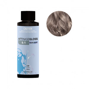 Affinage - Gloss Liquid Demi 9.1 Very Light Ash Blonde 100ml – product tube/pack