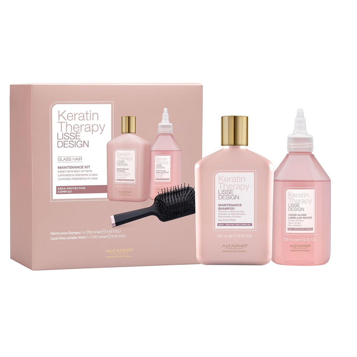 Alfaparf Milano Keratin Therapy LD Glass Maintenance Shampoo + Lamellar Water