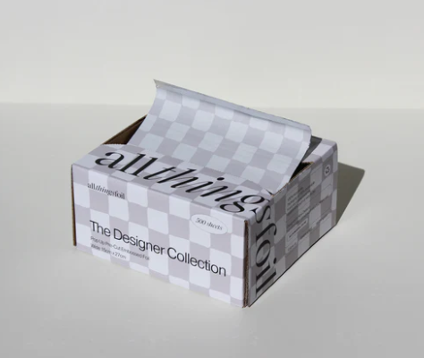 All Things Foil - Designer Checkers Wide Pop Up Foil 15cm x 27cm Peach Beige – product image