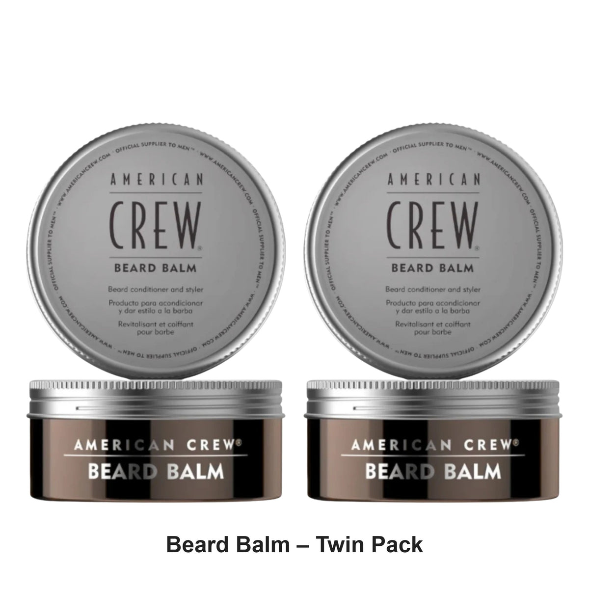 American Crew - Beard Balm – Twin Pack (2 x 60g) – bundle contents: 2 x American Crew - Beard Balm 60g