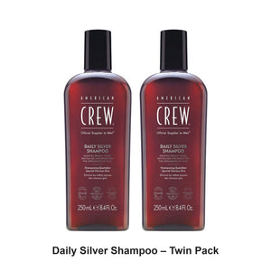 American Crew - Daily Silver Shampoo – Twin Pack (2 x 250ml) – bundle contents: 2 x American Crew - Daily Silver Shampoo 250ml