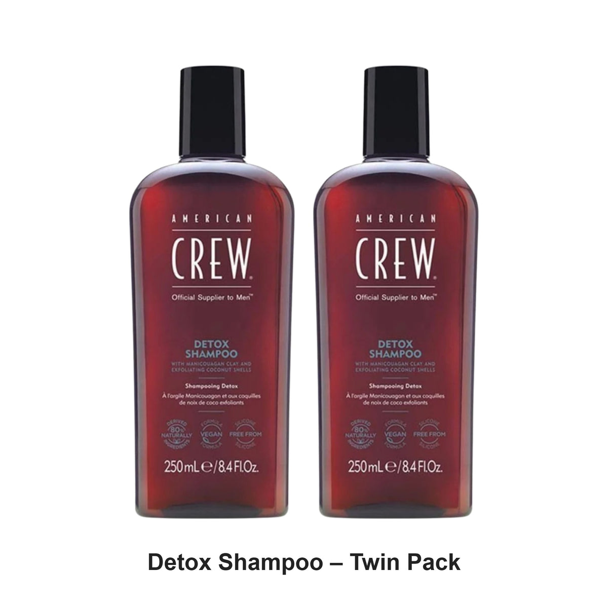 American Crew - Detox Shampoo – Twin Pack (2 x 250ml) – bundle contents: 2 x American Crew - Detox Shampoo 250ml