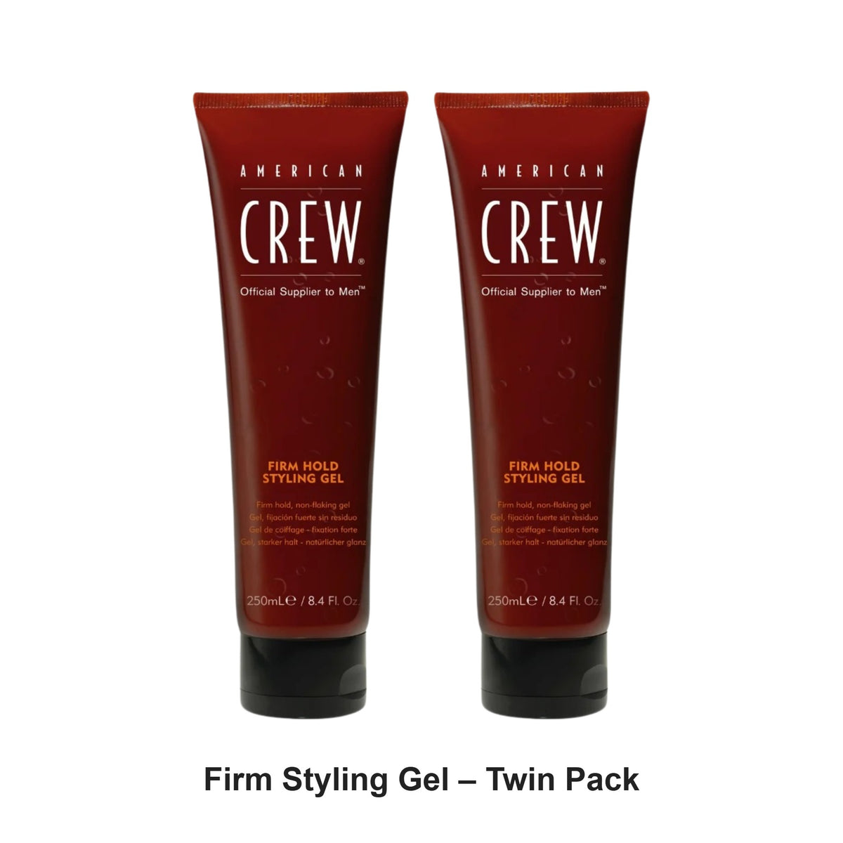 American Crew - Firm Styling Gel – Twin Pack (2 x 250ml) – bundle contents: 2 x American Crew - Firm Styling Gel 250ml