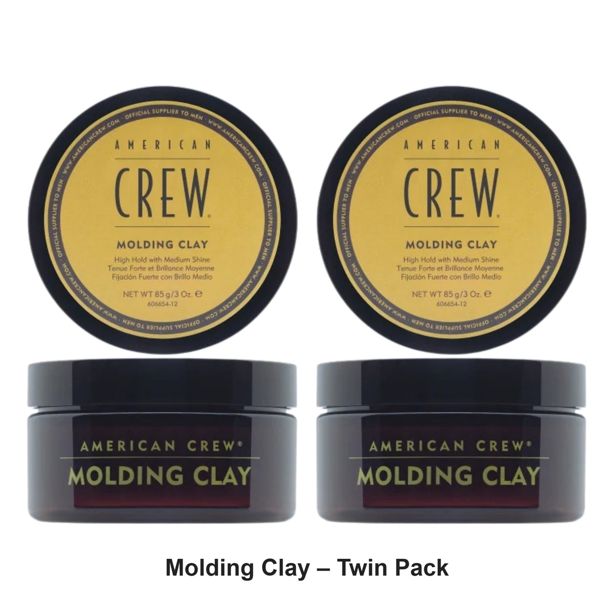 American Crew - Molding Clay – Twin Pack (2 x 85g) – bundle contents: 2 x American Crew - Molding Clay 85g
