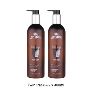 Angel En Provence - Black Angel For Men Daily Conditioner – Twin Pack (2 x 400ml) – bundle contents: 2 x Angel En Provence - Black Angel For Men Daily Conditioner 400ml