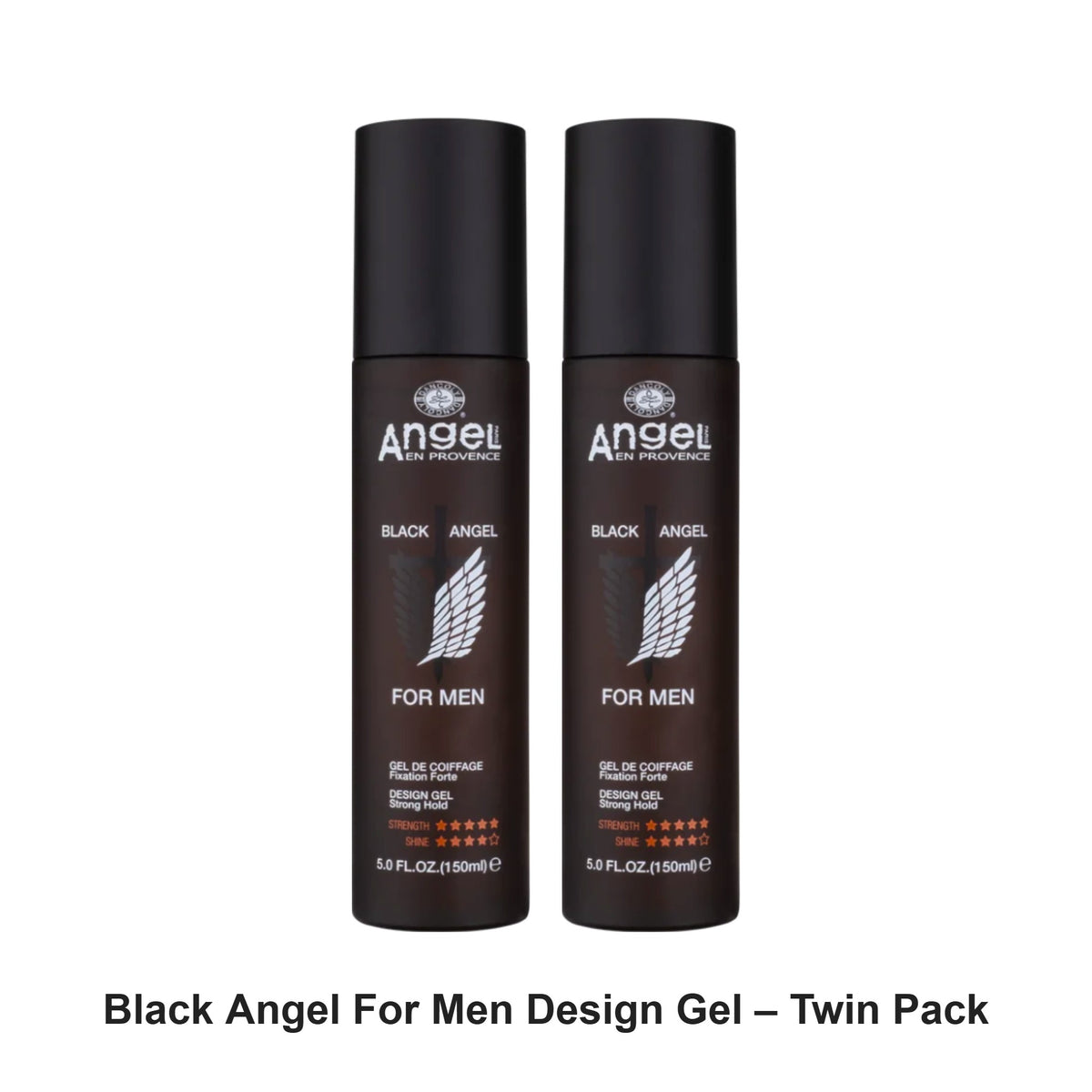 Angel En Provence - Black Angel For Men Design Gel – Twin Pack (2 x 150ml) – bundle contents: 2 x Angel En Provence - Black Angel For Men Design Gel 150ml