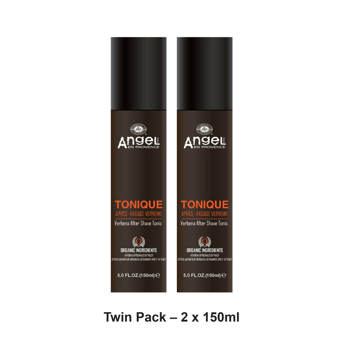 Angel En Provence - Black Angel For Men Verbena Aftershave Tonic – Twin Pack (2 x 150ml) – bundle contents: 2 x Angel En Provence - Black Angel For Men Verbena Aftershave Tonic 150ml