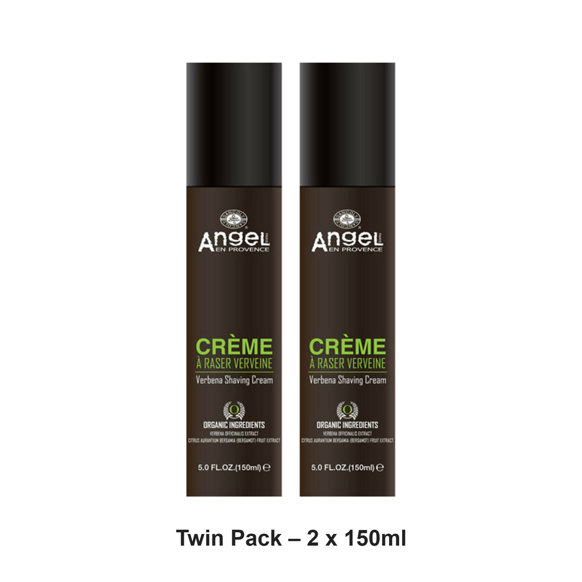 Angel En Provence - Black Angel For Men Verbena Shaving Cream – Twin Pack (2 x 150ml) – bundle contents: 2 x Angel En Provence - Black Angel For Men Verbena Shaving Cream 150ml