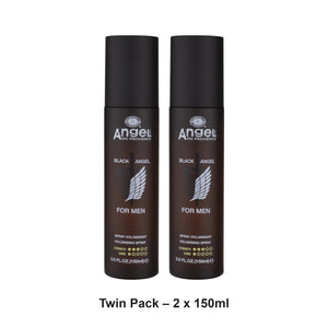 Angel En Provence - Black Angel For Men Volumising Spray – Twin Pack (2 x 150ml) – bundle contents: 2 x Angel En Provence - Black Angel For Men Volumising Spray 150ml