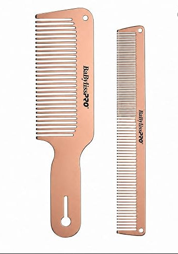 BaByliss Pro Metal Comb Set Rose Gold 2pc