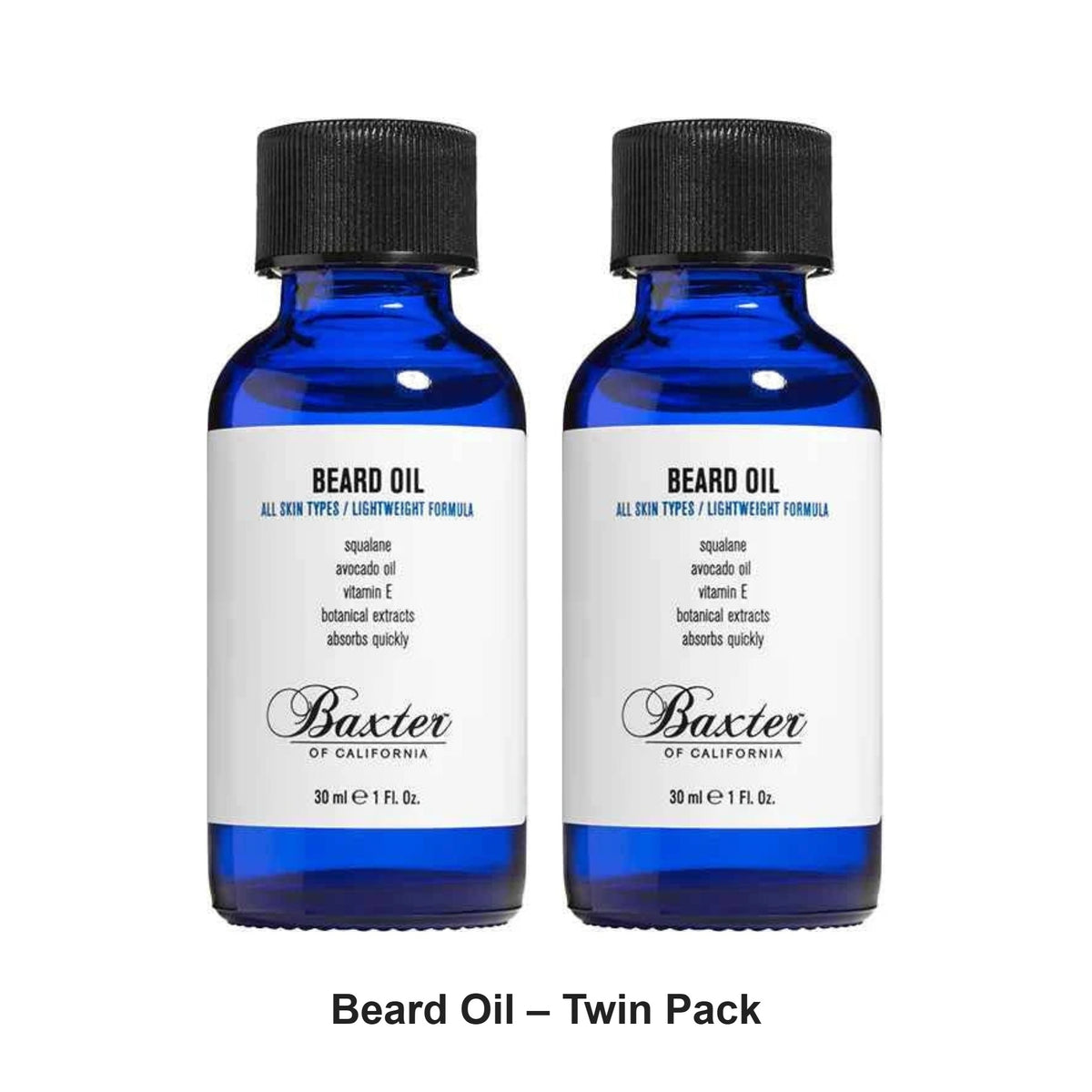 Baxter Of California - Beard Oil – Twin Pack (2 x 30ml) – bundle contents: 2 x Baxter Of California - Beard Oil 30ml