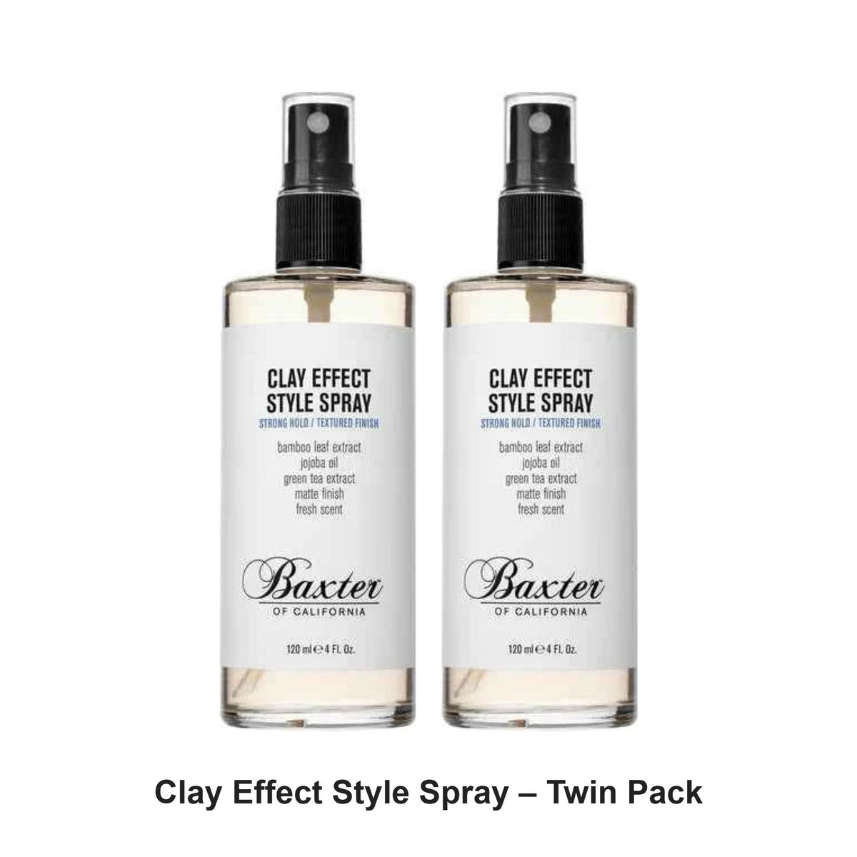 Baxter Of California - Clay Effect Style Spray – Twin Pack (2 x 120ml) – bundle contents: 2 x Baxter Of California - Clay Effect Style Spray 120ml