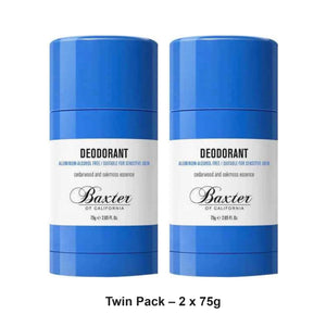 Baxter Of California - Deodorant - Cedarwood and Oakmoss – Twin Pack (2 x 75g) – bundle contents: 2 x Baxter Of California - Deodorant - Cedarwood and Oakmoss 75g