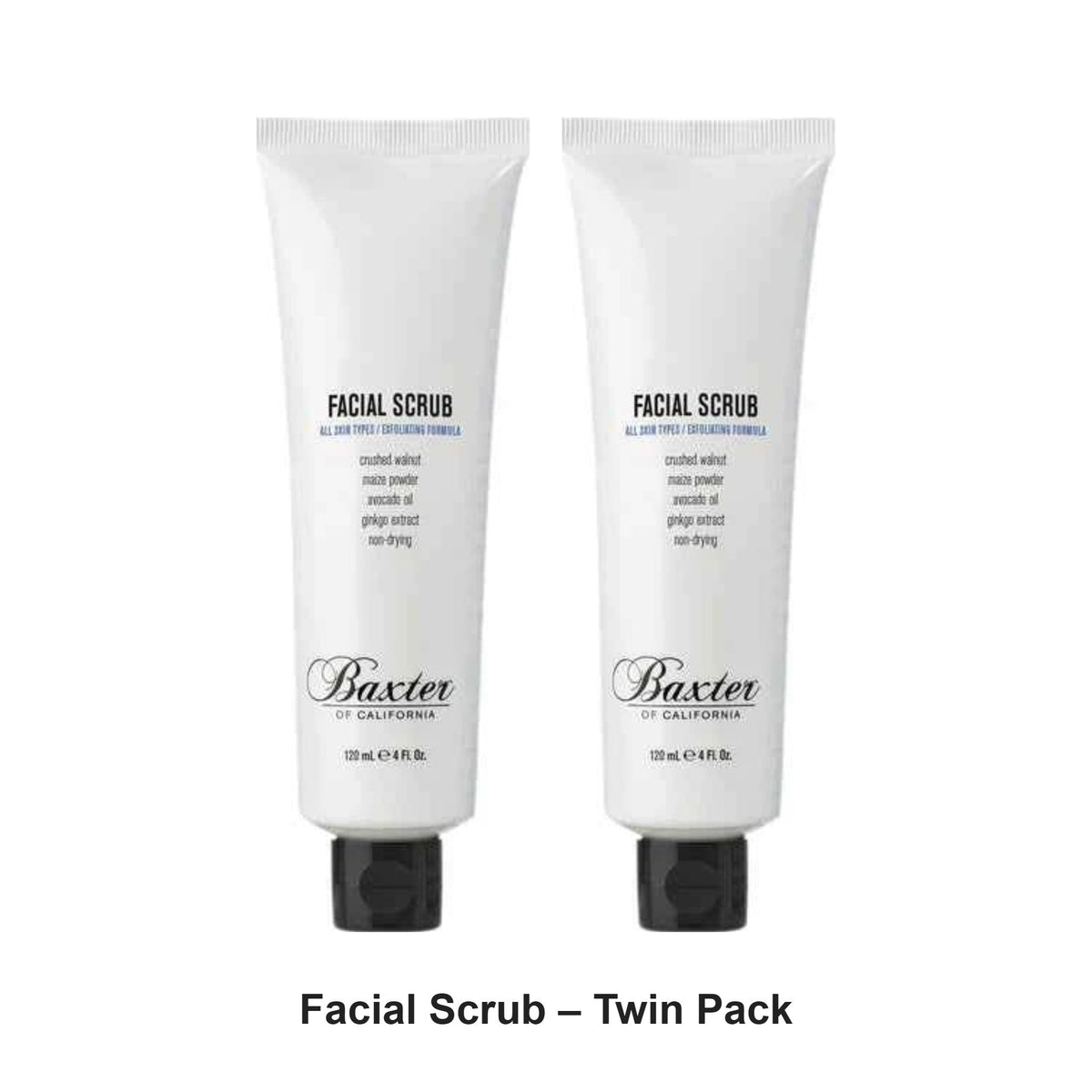 Baxter Of California - Facial Scrub – Twin Pack (2 x 120ml) – bundle contents: 2 x Baxter Of California - Facial Scrub 120ml