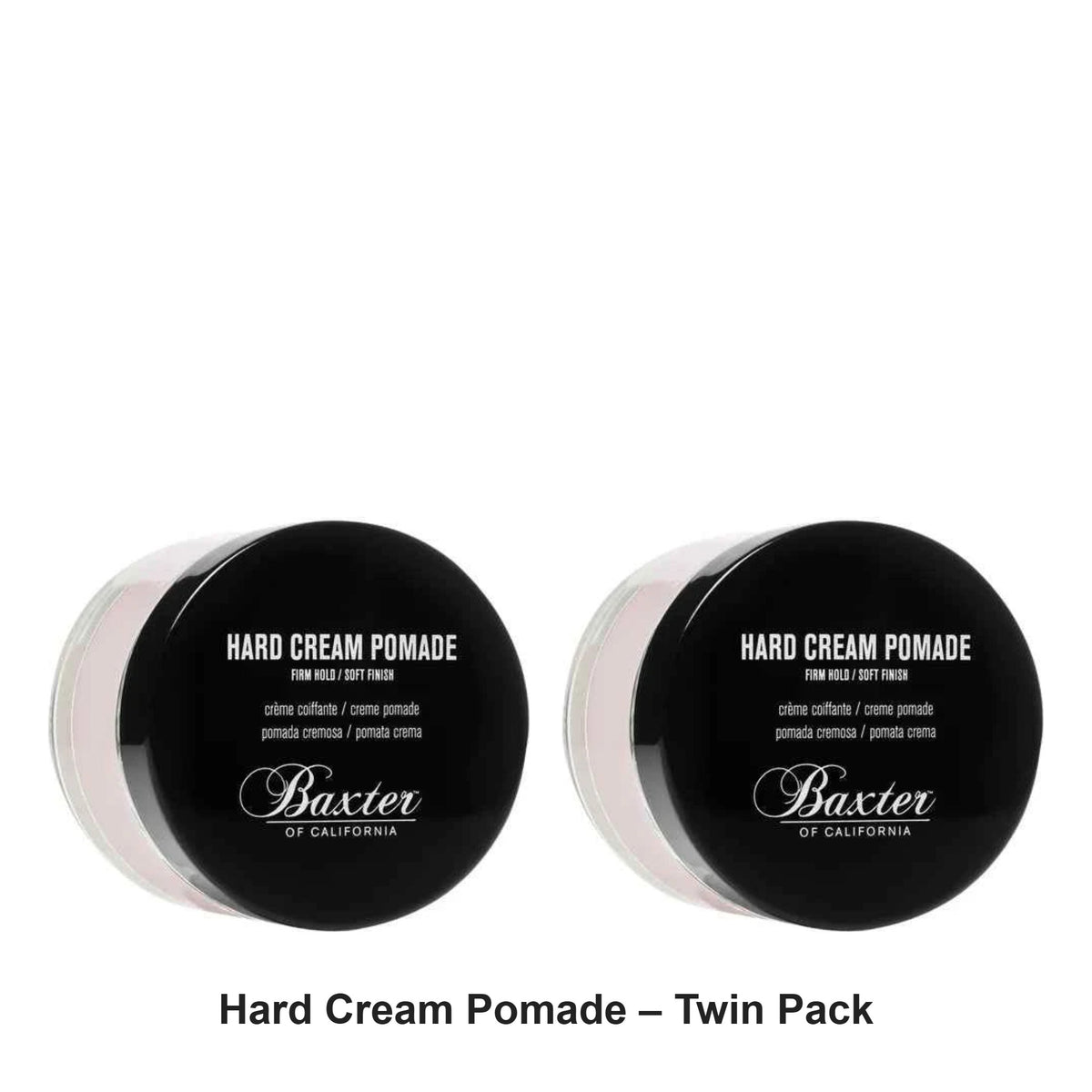 Baxter Of California - Hard Cream Pomade – Twin Pack (2 x 60ml) – bundle contents: 2 x Baxter Of California - Hard Cream Pomade 60ml