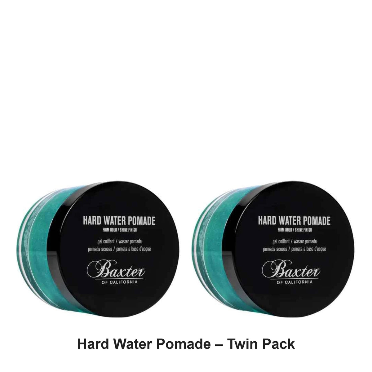 Baxter Of California - Hard Water Pomade – Twin Pack (2 x 60ml) – bundle contents: 2 x Baxter Of California - Hard Water Pomade 60ml