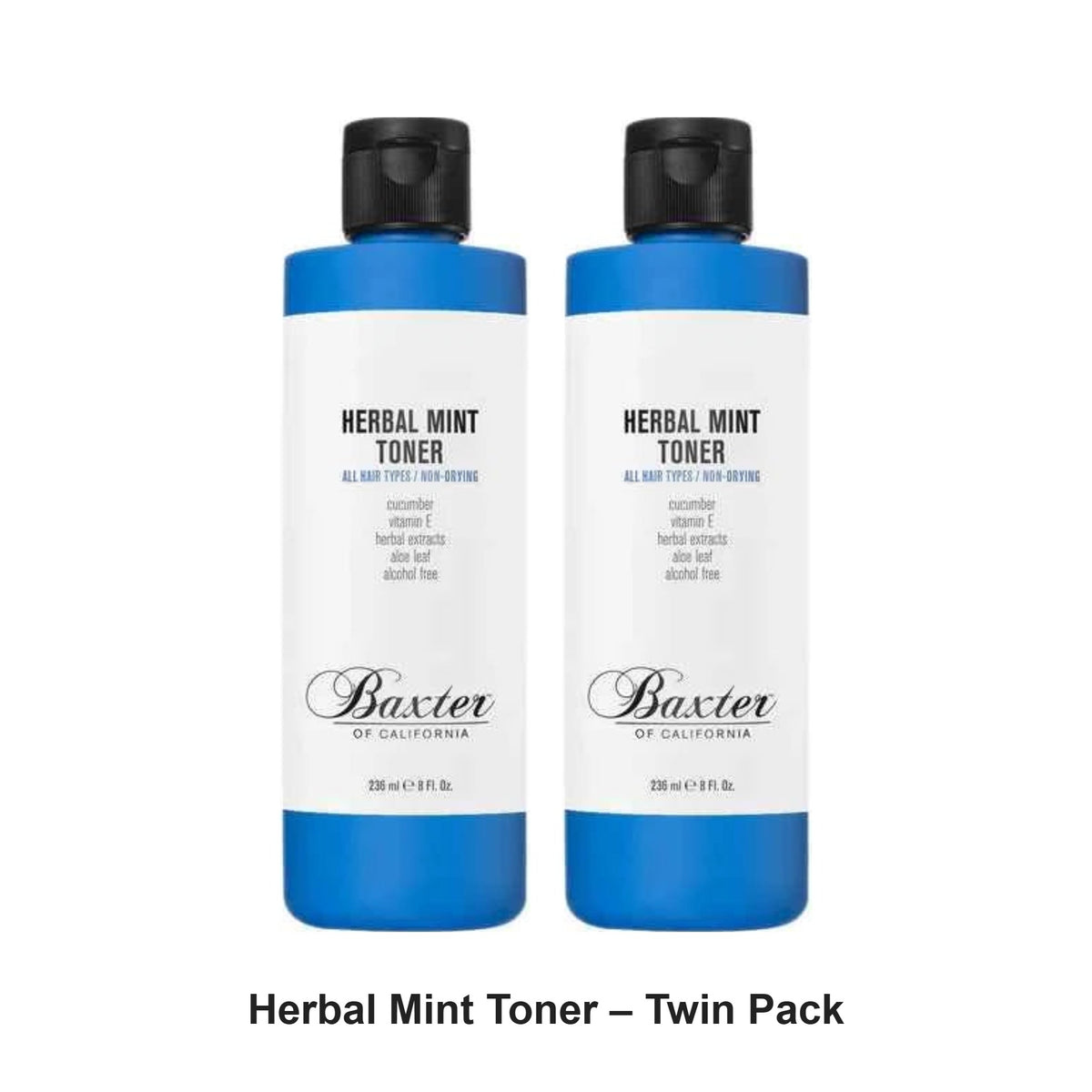 Baxter Of California - Herbal Mint Toner – Twin Pack (2 x 236ml) – bundle contents: 2 x Baxter Of California - Herbal Mint Toner 236ml