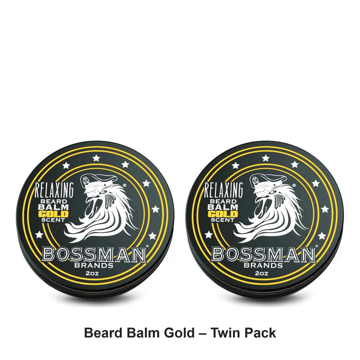 Bossman - Beard Balm Gold – Twin Pack (2 x 2oz) – bundle contents: 2 x Bossman - Beard Balm Gold 2oz