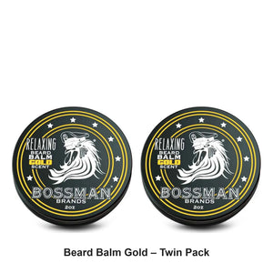 Bossman - Beard Balm Gold – Twin Pack (2 x 2oz) – bundle contents: 2 x Bossman - Beard Balm Gold 2oz