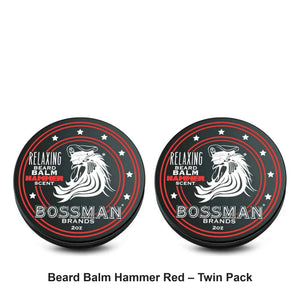 Bossman - Beard Balm Hammer Red – Twin Pack (2 x 2oz) – bundle contents: 2 x Bossman - Beard Balm Hammer Red 2oz