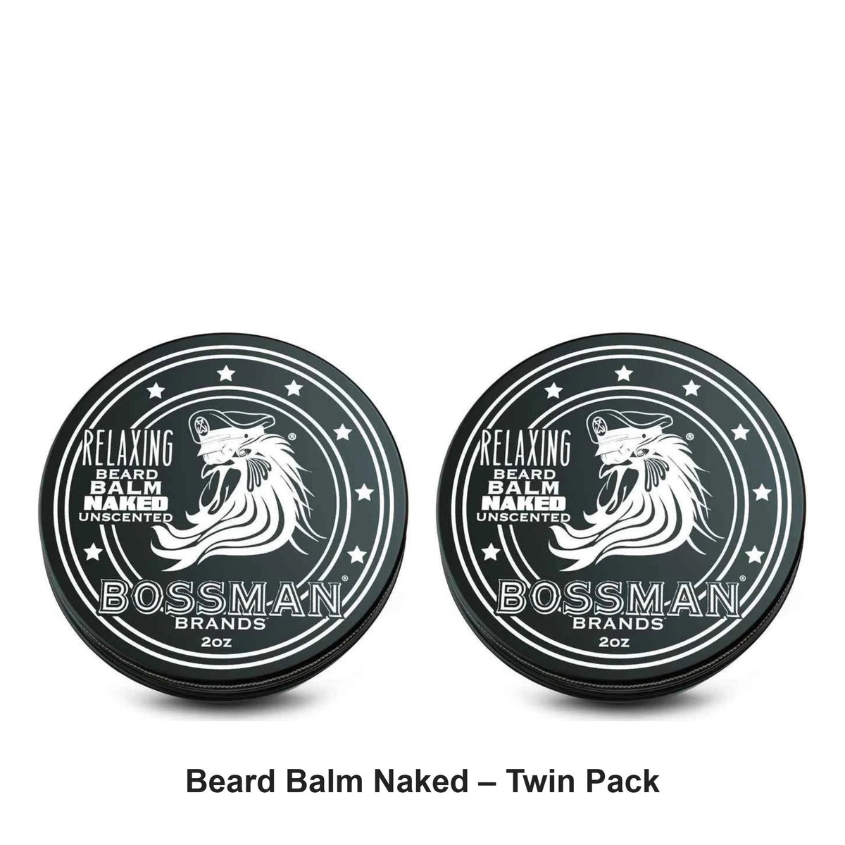 Bossman - Beard Balm Naked – Twin Pack (2 x 2oz) – bundle contents: 2 x Bossman - Beard Balm Naked 2oz