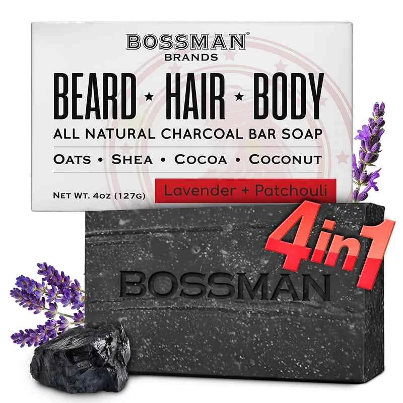Bossman - Beard, Hair and Body Bar Soap Lavender and Patchouli – Twin Pack – Bossman - Beard, Hair and Body Bar Soap Lavender and Patchouli