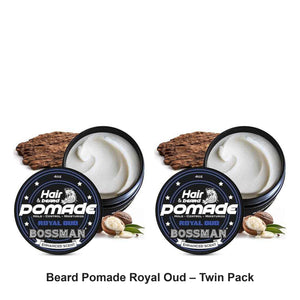 Bossman - Beard Pomade Royal Oud – Twin Pack (2 x 4oz) – bundle contents: 2 x Bossman - Beard Pomade Royal Oud 4oz