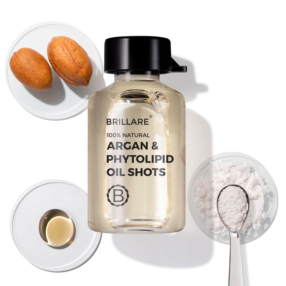 Brillare Argan & Phytolipid Oil Shots For Dry, Frizzy Hair 6ml X 8 oil bottle