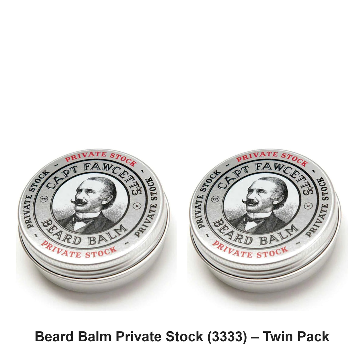Captain Fawcett - Beard Balm Private Stock (3333) – Twin Pack (2 x 60ml) – bundle contents: 2 x Captain Fawcett - Beard Balm Private Stock (3333) 60ml