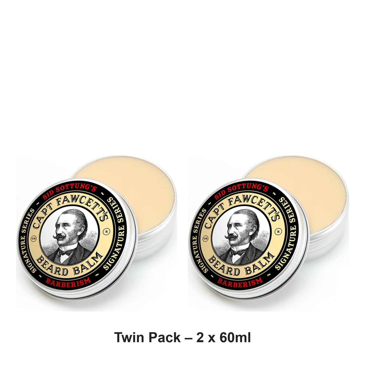 Captain Fawcett - Beard Balm Sid Sottung's Barberism (3335) – Twin Pack (2 x 60ml) – bundle contents: 2 x Captain Fawcett - Beard Balm Sid Sottung's Barberism (3335) 60ml