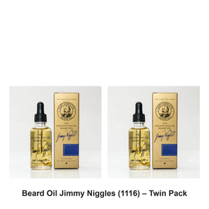 Captain Fawcett - Beard Oil Jimmy Niggles (1116) – Twin Pack (2 x 50ml) – bundle contents: 2 x Captain Fawcett - Beard Oil Jimmy Niggles (1116) 50ml