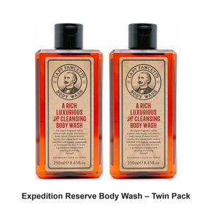Captain Fawcett - Expedition Reserve Body Wash – Twin Pack (2 x 250ml) – bundle contents: 2 x Captain Fawcett - Expedition Reserve Body Wash 250ml
