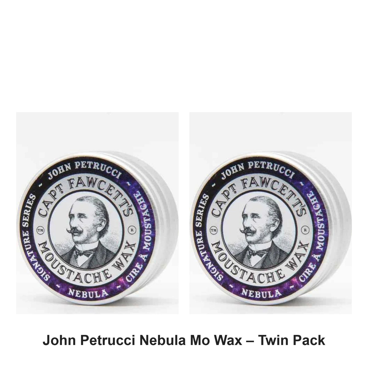 Captain Fawcett - John Petrucci Nebula Mo Wax – Twin Pack (2 x 15ml) – bundle contents: 2 x Captain Fawcett - John Petrucci Nebula Mo Wax 15ml