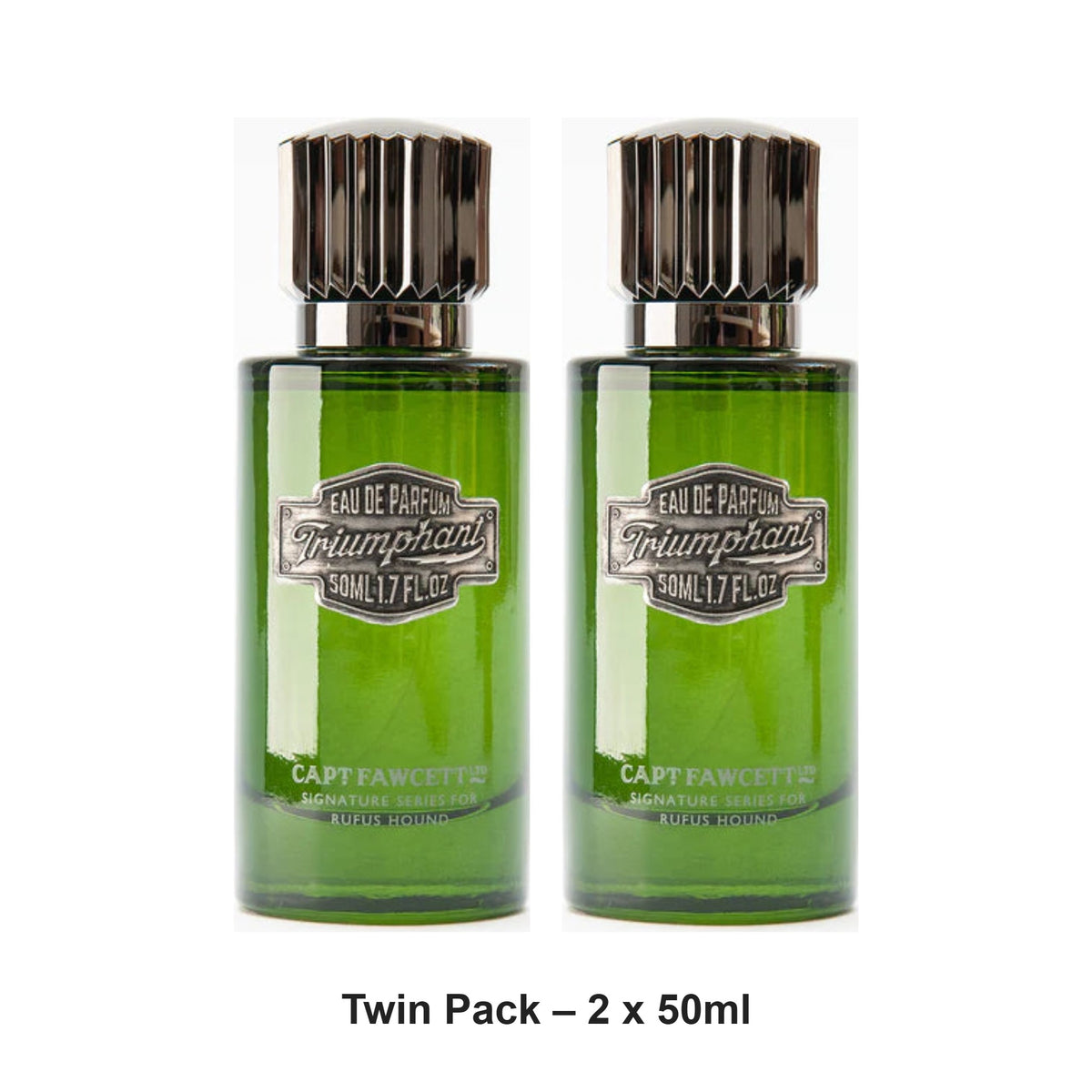Captain Fawcett - Rufus Hound Triumphant Eau de Parfum – Twin Pack (2 x 50ml) – bundle contents: 2 x Captain Fawcett - Rufus Hound Triumphant Eau de Parfum 50ml