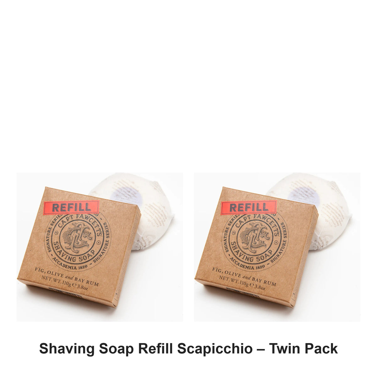 Captain Fawcett - Shaving Soap Refill Scapicchio – Twin Pack – bundle contents: 2 x Captain Fawcett - Shaving Soap Refill Scapicchio