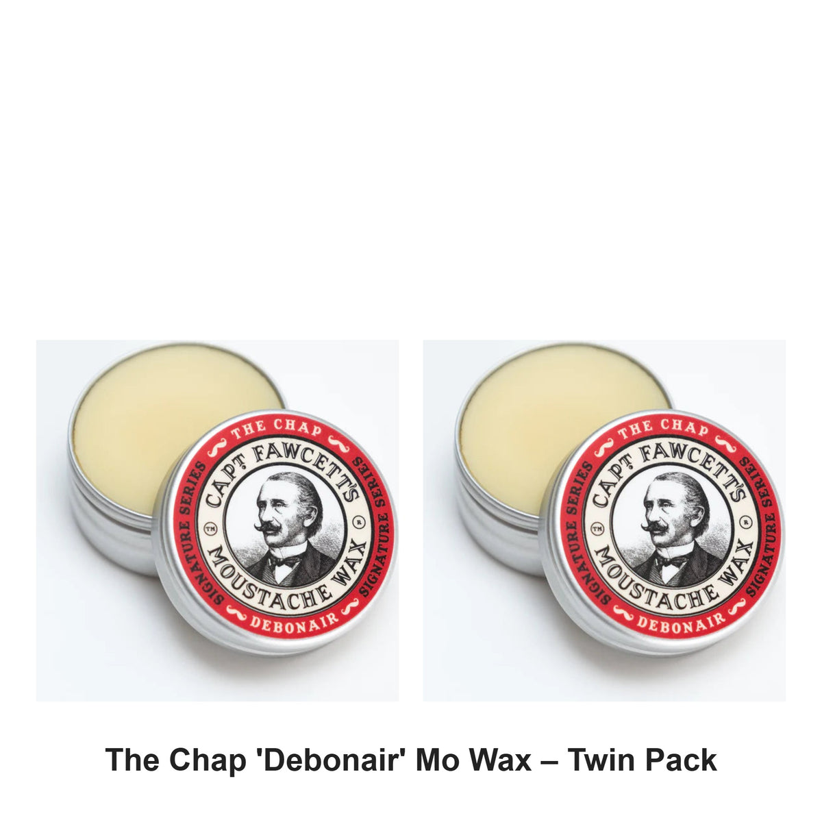 Captain Fawcett - The Chap 'Debonair' Mo Wax – Twin Pack (2 x 15ml) – bundle contents: 2 x Captain Fawcett - The Chap 'Debonair' Mo Wax 15ml