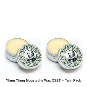 Captain Fawcett - Ylang Ylang Moustache Wax (2223) – Twin Pack (2 x 15ml) – bundle contents: 2 x Captain Fawcett - Ylang Ylang Moustache Wax (2223) 15ml