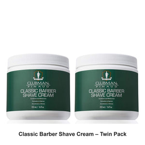Clubman Pinaud - Classic Barber Shave Cream – Twin Pack (2 x 453ml) – bundle contents: 2 x Clubman Pinaud - Classic Barber Shave Cream 453ml