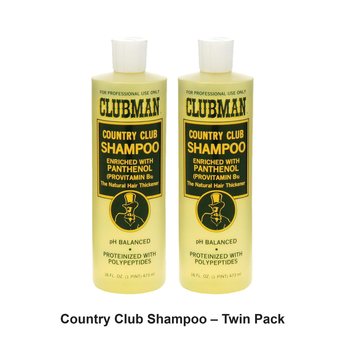 Clubman Pinaud - Country Club Shampoo – Twin Pack (2 x 473ml) – bundle contents: 2 x Clubman Pinaud - Country Club Shampoo 473ml