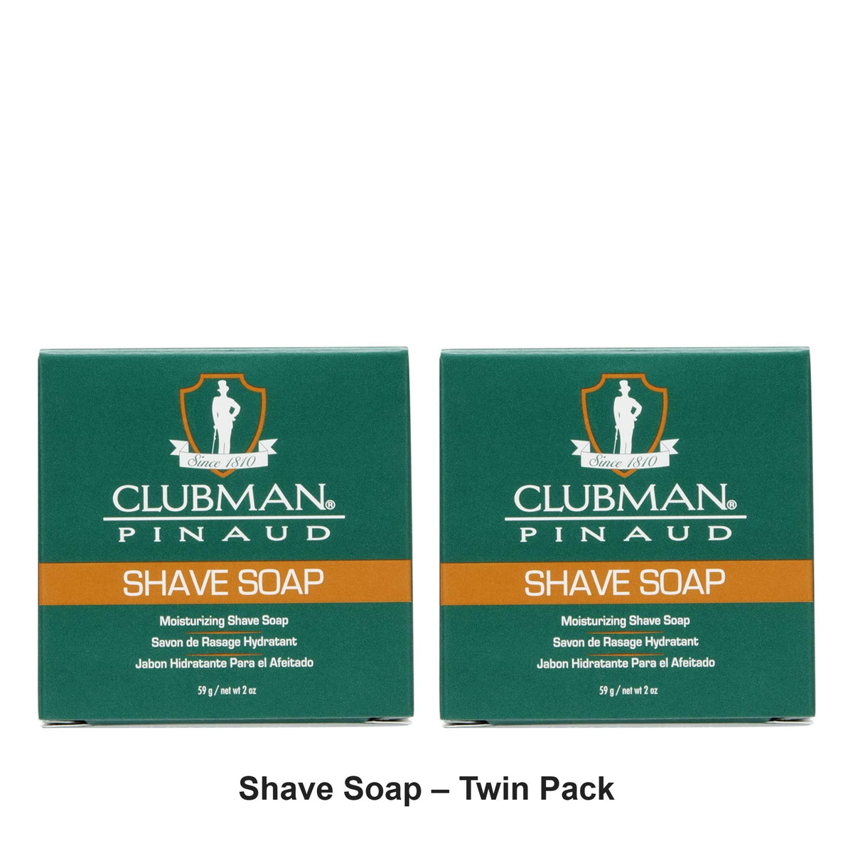Clubman Pinaud - Shave Soap – Twin Pack (2 x 59g) – bundle contents: 2 x Clubman Pinaud - Shave Soap 59g
