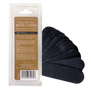 Cuccio - Stainless Steel Pedicure File & 80 Grit Refills Duo Bundle – Cuccio Black Pedi File Refills 80 Grit 50 Pack
