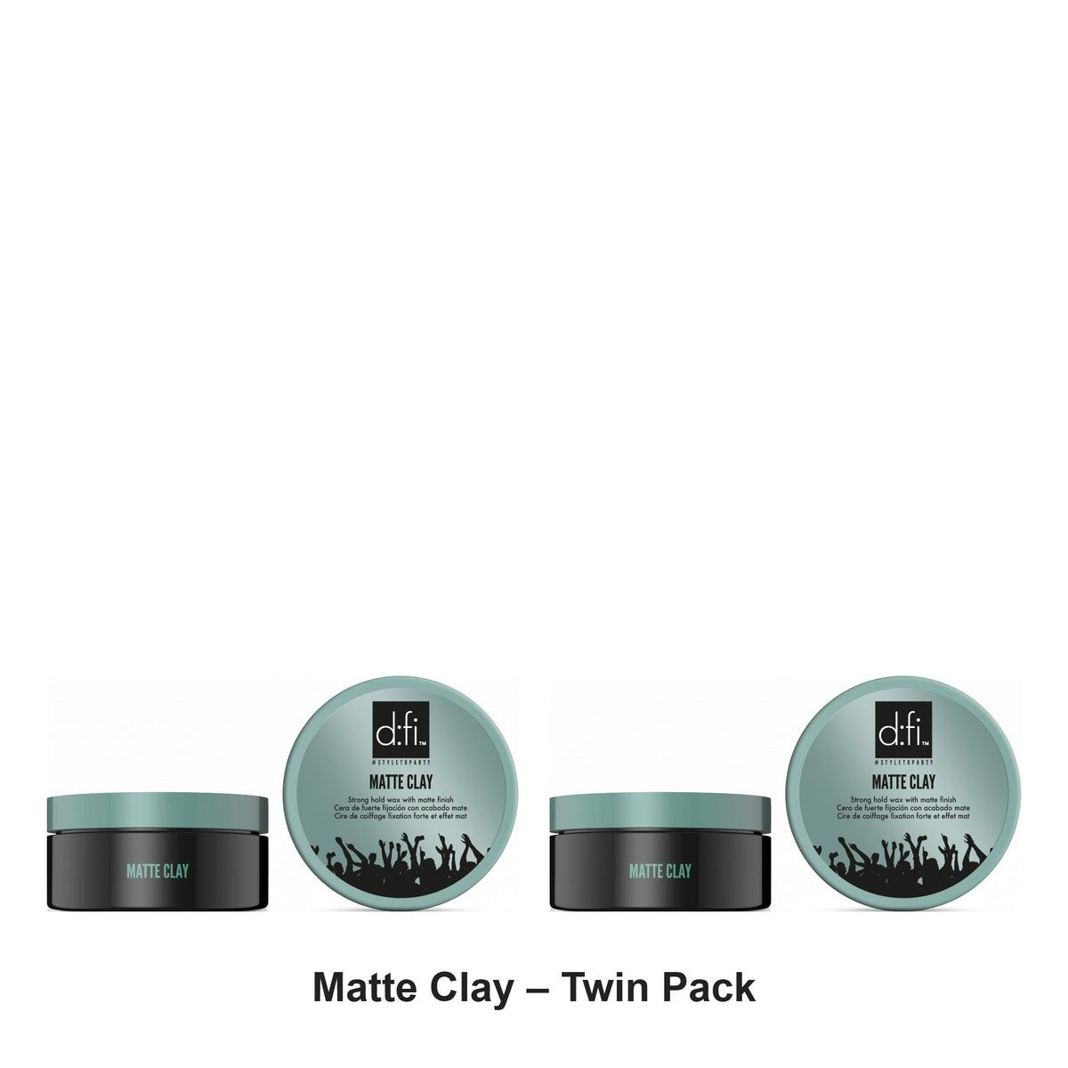 D:fi - Matte Clay – Twin Pack (2 x 75g) – bundle contents: 2 x D:fi - Matte Clay 75g