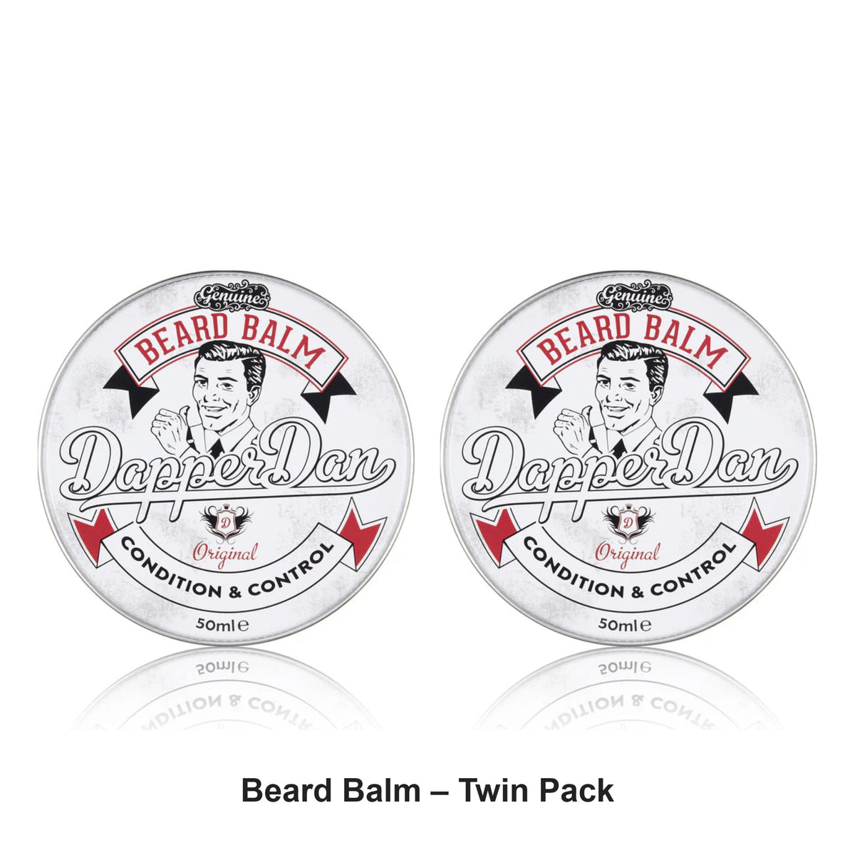 Dapper Dan - Beard Balm – Twin Pack (2 x 50ml) – bundle contents: 2 x Dapper Dan - Beard Balm 50ml