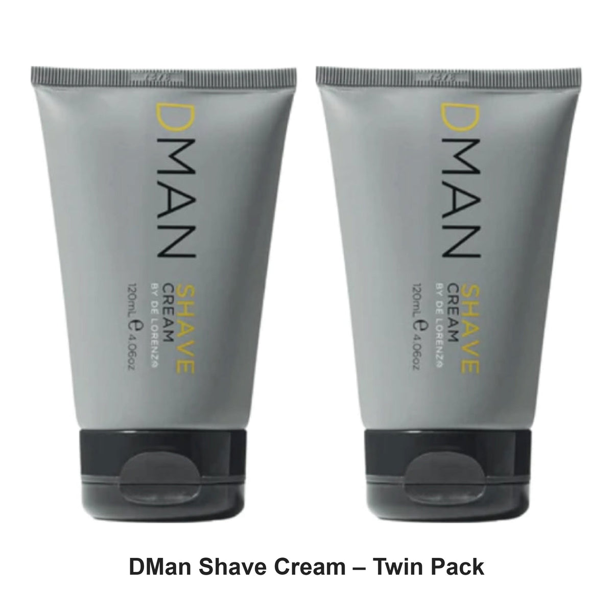 De Lorenzo - DMan Shave Cream – Twin Pack (2 x 120ml) – bundle contents: 2 x De Lorenzo - DMan Shave Cream 120ml