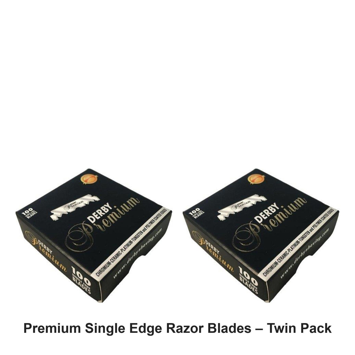 Derby - Premium Single Edge Razor Blades – Twin Pack – bundle contents: 2 x Derby - Premium Single Edge Razor Blades