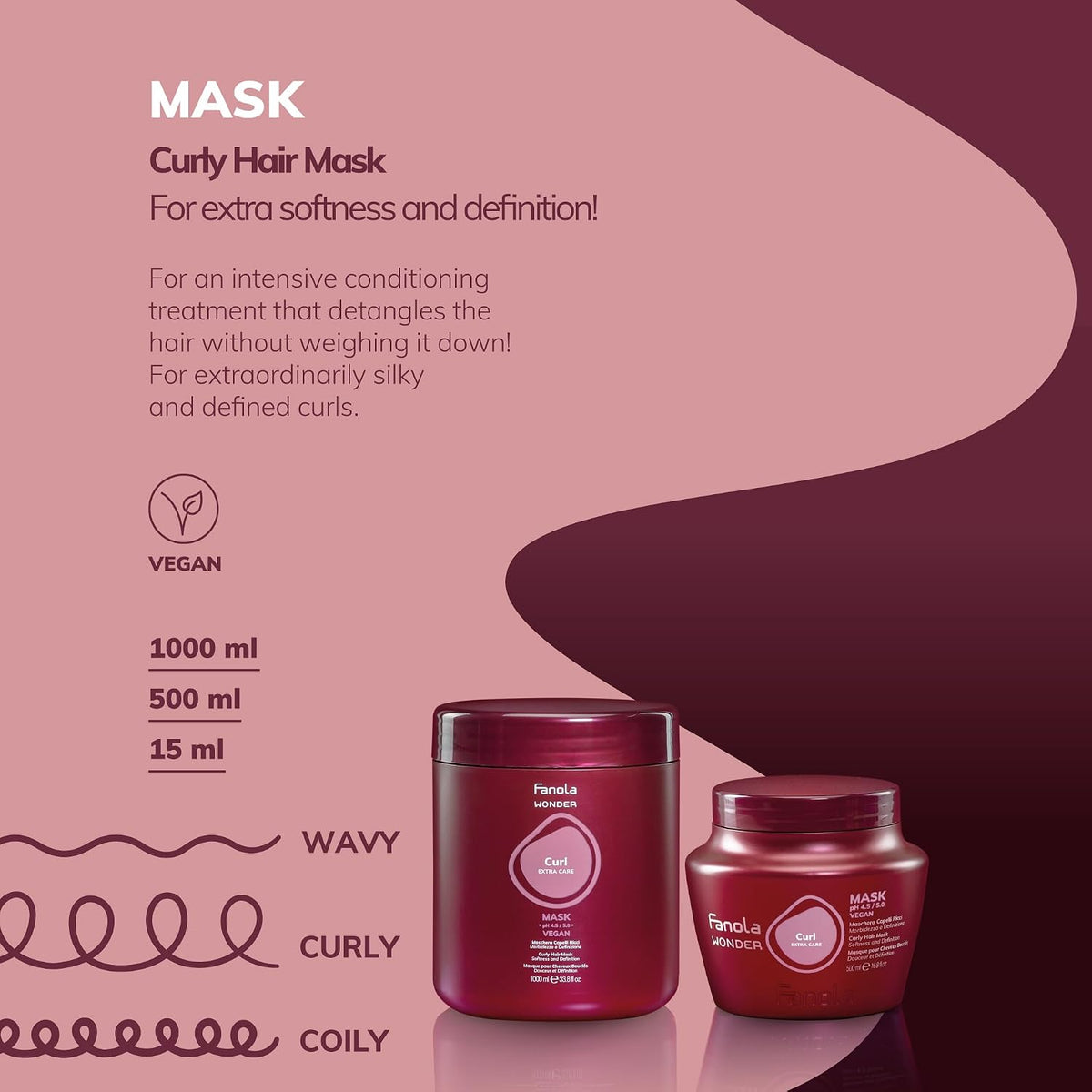 Fanola - Curl Shampoo & Mask Duo 1000ml Bundle – Fanola Curl Mask 1000ml (detail)