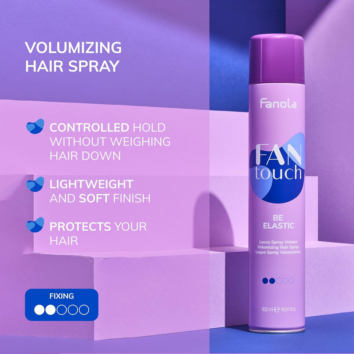 Fanola Fantouch Be Elastic Volumizing Hairspray 500ml - image 2